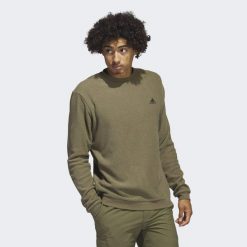Core Crew Sweatshirt. Zielone bluzki z długim rękawem męskie Adidas, m, bez wzorów, z materiału, bez kołnierzyka. W wyprzedaży za 226.00 zł.