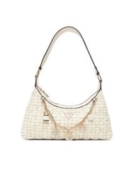 Guess Torebka Everlee HWAT86 79180 Beżowy. Brązowe torebki do ręki damskie Guess, z aplikacjami, z materiału, bez dodatków. Za 409.99 zł.