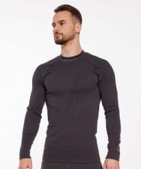 Bluza męska z wełną merino Brubeck THERMO WOOL by Pustelnik. Czarne bluzy męskie Brubeck, na zimę, m, bez wzorów, z dzianiny, bez kaptura. Za 243.99 zł.