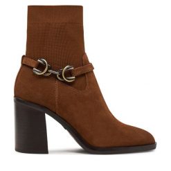 Botki Aldo. Brązowe botki damskie Aldo, bez obcasa, na słupku, bez zapięcia. Za 639.99 zł.