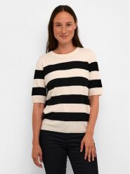 Kaffe Sweter Lizza 10508410 Czarny Regular Fit. Czarne swetry damskie Kaffe, xs, bez wzorów, z wiskozy, bez kołnierzyka, bez ramiączek, bez kaptura. Za 99.99 zł.