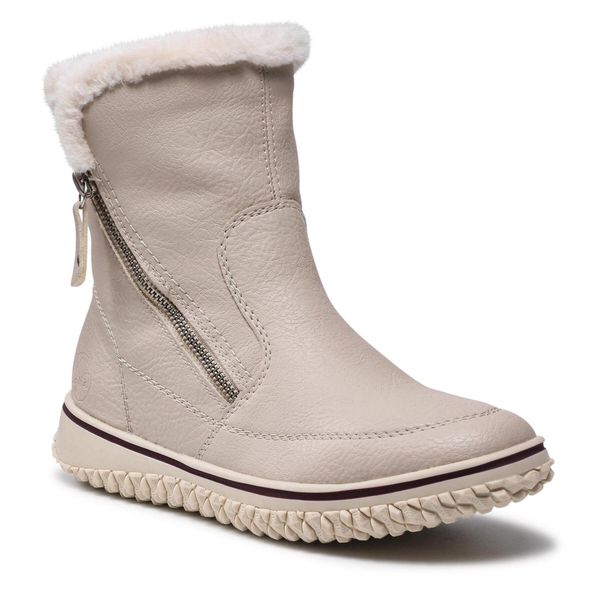 Botki Rieker. Brązowe botki damskie Rieker, bez obcasa, na płaskiej podeszwie, bez zapięcia. Za 389.99 zł.