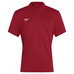 Koszulka T-Shirt damski Speedo Club Dry Polo. Czerwone koszulki sportowe damskie Speedo, xl, bez wzorów, bez kołnierzyka, bez ramiączek. Za 92.24 zł.