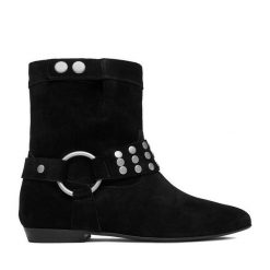 Botki Badura. Czarne botki damskie Badura, bez obcasa, na płaskiej podeszwie, bez zapięcia. Za 429.99 zł.