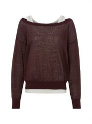 BOSS sweter z dzianiny z dodatkiem lnu - Fulipanox Kobiety len brązowy, L. Brązowe swetry damskie Boss, l, bez wzorów, z bawełny, bez kołnierzyka, bez ramiączek, bez kaptura. Za 649.95 zł.