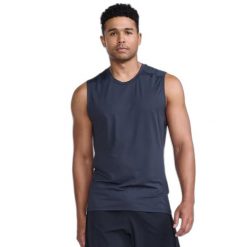Tank top 2XU Motion. Niebieskie t-shirty męskie 2XU, m, bez wzorów, z materiału, bez kołnierzyka. Za 261.50 zł.