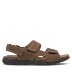 Sandały Rieker. Brązowe sandały męskie Rieker, bez zapięcia. Za 339.99 zł.