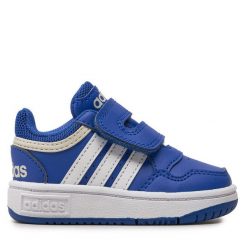 Sneakersy adidas. Niebieskie trampki i tenisówki chłopięce Adidas, bez wzorów, bez zapięcia. Za 99.99 zł.
