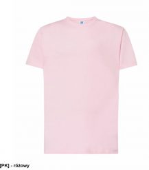 T-shirt JHK TSRA 150 - męski z krótkim rękawem wzmocniony lycrą ściągacz, 100% bawełna, 155-160g - różowy 2XL. Czerwone t-shirty męskie JHK, m, bez wzorów, z bawełny, bez kołnierzyka. Za 23.35 zł.