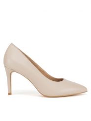 Lasocki Szpilki WYL4217-1Z Beżowy. Brązowe szpilki damskie Lasocki, bez wzorów, ze skóry, bez obcasa, bez zapięcia. Za 249.99 zł.