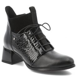 Czarne Botki Armodo Eleganckie Obuwie Damskie. Czarne kozaki damskie Armodo, ze skóry, bez obcasa, na obcasie. Za 382.99 zł.