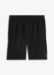 Szorty sportowe, szybkoschnące. Czarne krótkie spodenki sportowe męskie bonprix, m, bez wzorów. Za 44.99 zł.