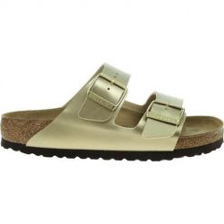 Klapki damskie Birkenstock Arizona BS. Czarne klapki damskie Birkenstock, bez wzorów, z materiału, bez obcasa. Za 359.00 zł.
