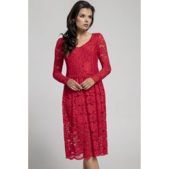 Długa sukienka z koronki na313. Szare sukienki damskie Pepe, na jesień, w koronkowe wzory, z koronki, eleganckie, z długim rękawem. Za 169.00 zł.