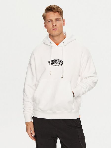 Off-White Bluza OMBB085G23FLE0150110 Biały Regular Fit. Białe bluzy męskie OFF-WHITE, m, bez wzorów, z bawełny, bez kaptura. Za 1,099.00 zł.