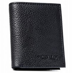 Portfel męski 4U Cavaldi V101-6-4C czarny. Czarne portfele męskie 4U Cavaldi, bez wzorów, ze skóry ekologicznej. Za 29.99 zł.