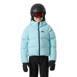 Kurtka z kapturem dla dziewczynki Helly Hansen Nora. Niebieskie buty zimowe dziewczęce Helly Hansen, bez wzorów, z puchu, bez zapięcia. Za 851.00 zł.