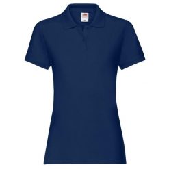 Damska Koszulka Polo Premium Plain. Niebieskie koszulki sportowe damskie Fruit of the Loom, xl, bez wzorów, bez kołnierzyka, bez ramiączek. Za 55.99 zł.