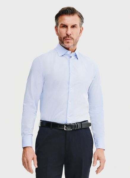 PAKO LORENTE – Bawełniana koszula męska w kolorze niebieskiem. Niebieskie koszule męskie Pako Lorente, na wiosnę, m, bez wzorów, z bawełny, bez kołnierzyka, bez ramiączek. Za 199.99 zł.