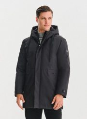 PAKO LORENTE – Puchowa kurtka męska w czarnym kolorze. Czarne kurtki męskie Pako Lorente, na zimę, m, bez wzorów, z poliesteru, z kapturem. Za 499.99 zł.