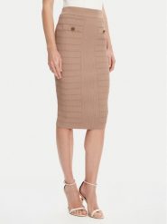 Guess Spódnica ołówkowa W5YD66 Z0130 Brązowy Slim Fit. Brązowe spódnice damskie Guess, xs, z aplikacjami, z wiskozy, ołówkowe. Za 269.99 zł.