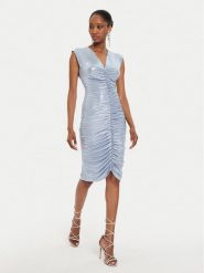 NORMA KAMALI Sukienka koktajlowa ST2243LMD80813 Niebieski Slim Fit. Niebieskie sukienki damskie Norma Kamali, xs, bez wzorów, z syntetyku, wizytowe, bez kołnierzyka, bez ramiączek. Za 579.99 zł.