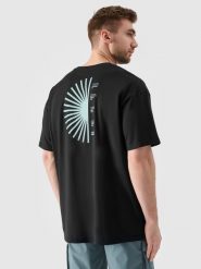 4F T-shirt oversize z nadrukiem męski - czarny XL. Czarne koszulki sportowe męskie 4f, m, bez wzorów, z bawełny, klasyczne, bez kołnierzyka. W wyprzedaży za 39.99 zł.