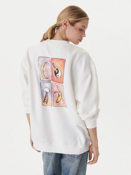 RVCA Bluza Spanky Loteria 23B463501 Biały Oversize. Białe bluzy damskie RVCA, l, bez wzorów, z bawełny, bez kaptura. Za 251.99 zł.