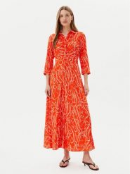 YAS Sukienka koszulowa Savanna 26022663 Pomarańczowy Loose Fit. Brązowe sukienki damskie YAS, xs, bez wzorów, z wiskozy, bez kołnierzyka, bez ramiączek, koszulowe. Za 199.99 zł.
