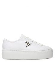 Guess Trampki FLJJZ3 FAB12 Biały. Białe trampki i tenisówki damskie Guess, z aplikacjami, z materiału, bez zapięcia. Za 479.99 zł.