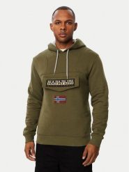 Napapijri Bluza Burgee Wint 4 NP0A892T Khaki Regular Fit. Brązowe bluzy męskie Napapijri, m, bez wzorów, z bawełny, bez kaptura. Za 529.99 zł.