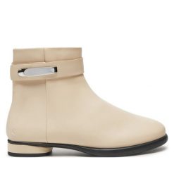 Botki ECCO. Brązowe botki damskie ecco, bez obcasa, na płaskiej podeszwie, bez zapięcia. Za 569.99 zł.
