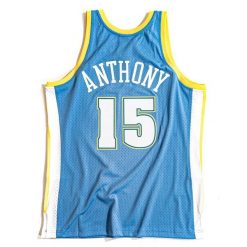 Koszulka Nba Denver Nuggets Carmelo Anthony. Białe koszulki sportowe męskie Mitchell & Ness, bez wzorów, bez kołnierzyka, bez ramiączek, do koszykówki. Za 517.00 zł.