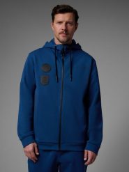 4F Bluza dresowa regular z kapturem męska 4F x Robert Lewandowski - granatowa XL. Niebieskie bluzy męskie 4f, m, z aplikacjami, z bawełny, z kapturem. Za 299.99 zł.