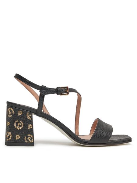 Pollini Sandały SA16116C1ITDP000 Czarny. Czarne klapki damskie Pollini, bez wzorów, ze skóry, bez obcasa, na słupku, bez zapięcia. Za 1,269.00 zł.