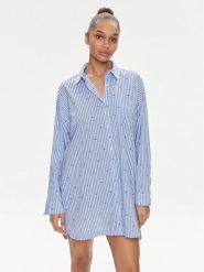 DKNY Koszula nocna YI30008 Niebieski. Niebieskie koszule nocne damskie DKNY, xs, bez wzorów, z bawełny, bez ramiączek. Za 279.99 zł.