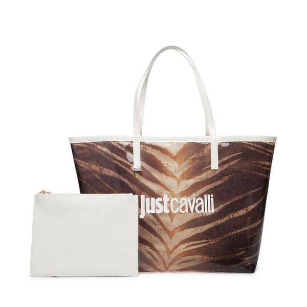 Torebka Just Cavalli. Brązowe torebki do ręki damskie Just Cavalli, bez wzorów, bez dodatków. Za 355.99 zł.