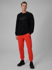 4F Spodnie dresowe joggery męskie - czerwone 3XL. Czerwone spodnie sportowe męskie 4f, m, bez wzorów, z bawełny. W wyprzedaży za 79.99 zł.