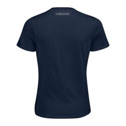 T-shirt damski Club Lara. Niebieskie koszulki sportowe damskie Head, bez wzorów, z bawełny, sportowe, bez kołnierzyka. W wyprzedaży za 101.50 zł.