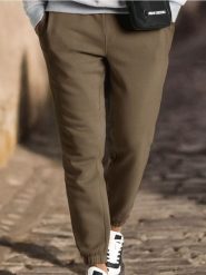 Spodnie dresowe - khaki. Brązowe spodnie sportowe męskie Sinsay, l, bez wzorów, z dresówki, na fitness i siłownię. Za 29.99 zł.
