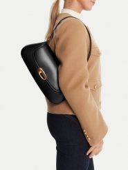 Calvin Klein Torebka Hardware Flap Shoulder Bag LV04F3146G Czarny. Czarne torebki do ręki damskie Calvin Klein, bez wzorów, ze skóry, bez dodatków. Za 439.99 zł.