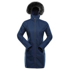 Płaszcz damski Alpine Pro Ibora. Niebieskie płaszcze damskie Alpine Pro, bez wzorów, bez kaptura. W wyprzedaży za 419.00 zł.