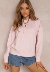 Jasnoróżowa Bluza Barbythia. Czerwone bluzy damskie Renee, xs, bez wzorów, z bawełny, bez kaptura. Za 39.99 zł.
