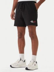 Tommy Jeans Szorty sportowe Signature DM0DM23017 Czarny Regular Fit. Czarne krótkie spodenki sportowe męskie Tommy Jeans, m, bez wzorów, z bawełny. Za 249.99 zł.