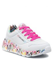 Skechers Sneakersy Lovely Luv 314976L/WMLT Biały. Białe buty sportowe dziewczęce Skechers, bez wzorów, ze skóry, bez zapięcia. Za 219.99 zł.
