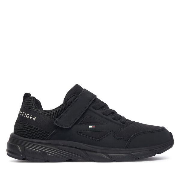 Sneakersy Tommy Hilfiger. Czarne trampki i tenisówki chłopięce Tommy Hilfiger, bez wzorów, bez zapięcia. Za 289.99 zł.