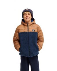 Kurtka ocieplająca dla Chłopcy SCALY REVERSIBLE Brązowy. Brązowe kurtki i płaszcze dla chłopców Quiksilver, bez wzorów, z materiału, z kapturem. Za 339.99 zł.