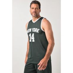 Męska Tank top siateczkowy fitness nadruk na piersi szybkoschnący. Zielone t-shirty męskie JAY-PI, m, bez wzorów, z materiału, sportowe, bez kołnierzyka. Za 139.99 zł.