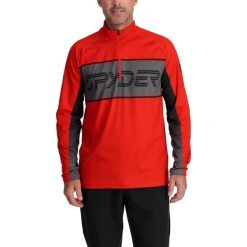 Bluza męska Spyder Paramount 1/2 Zip. Czerwone bluzy męskie Spyder, l, bez wzorów, z materiału, bez kaptura. Za 479.00 zł.