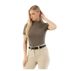 Damska koszula do jazdy konnej ANKY ATC261204. Brązowe koszule damskie ANKY, bez wzorów, sportowe, bez kołnierzyka. Za 350.00 zł.